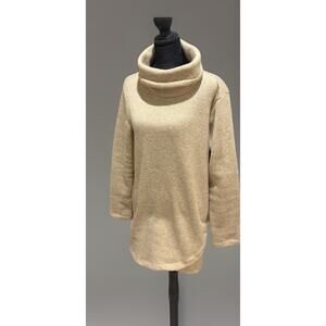Lands End Tan Cowl Neck Pullover Sweater Tunic Women’s Medium
